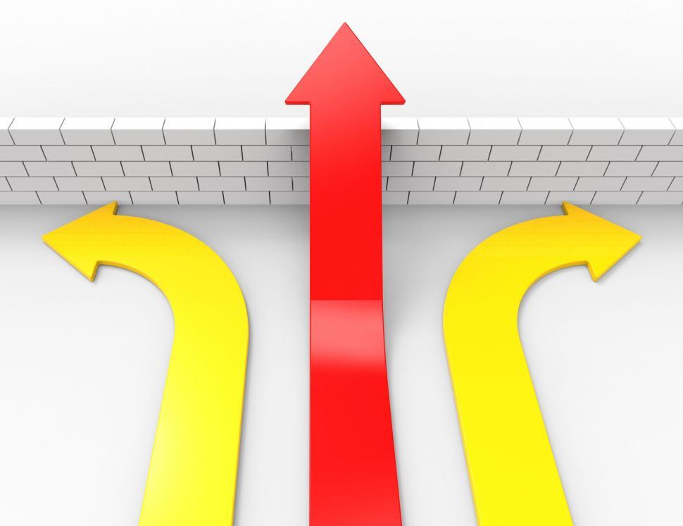 Free Image of Success Arrow Represents Overcome Problems And Blocked 