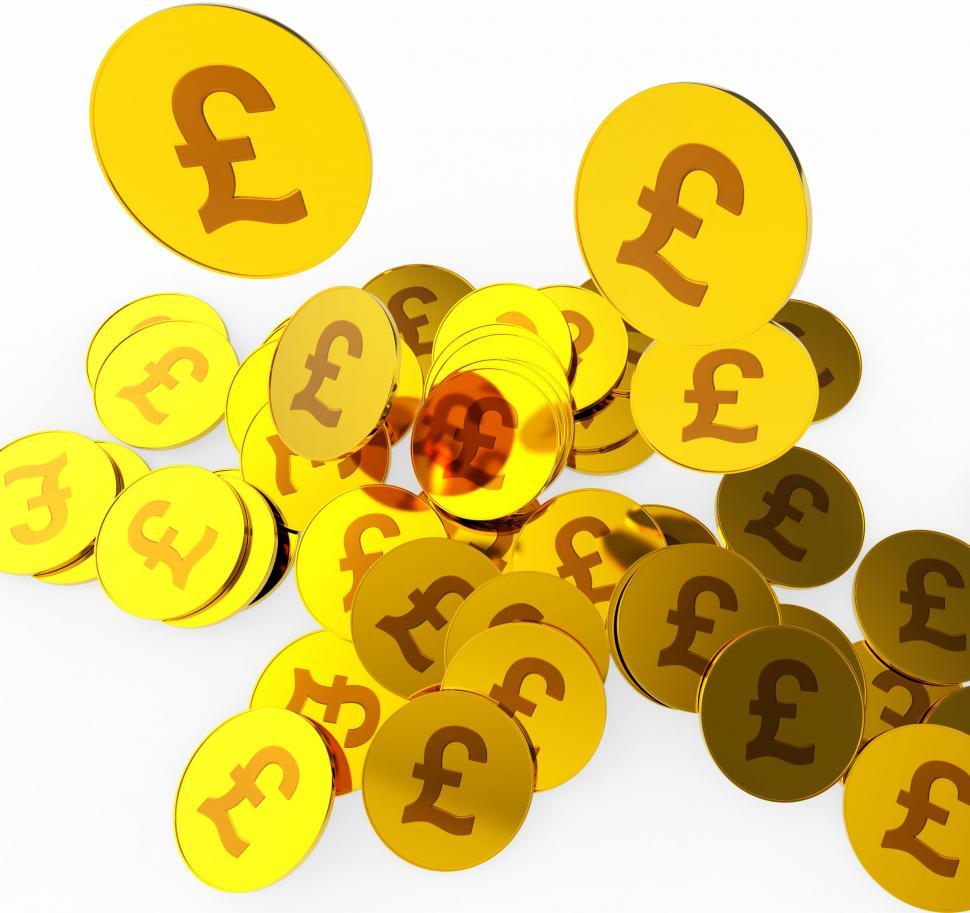 Free Stock Photo of Pound Coins Means British Pounds And Finance