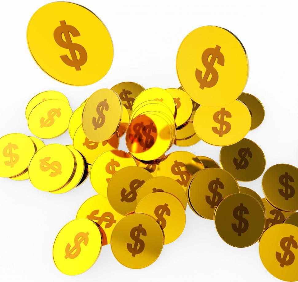 Free Image of Dollar Coins Shows United States And Banking 