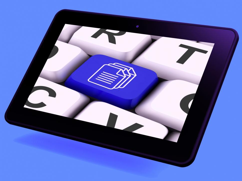 Free Image of  Files Key Tablet Shows Download Or Upload File 