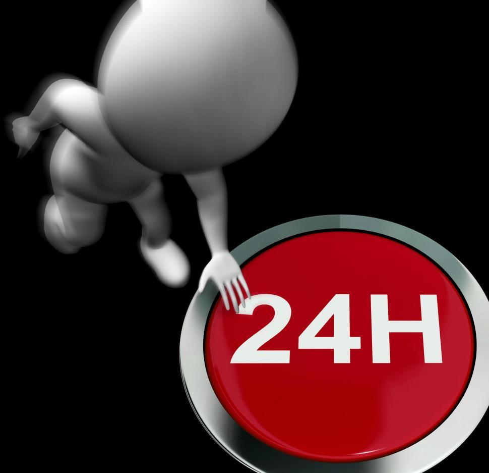 Free Image of Twenty Four Hours Pressed Shows Open 24H 
