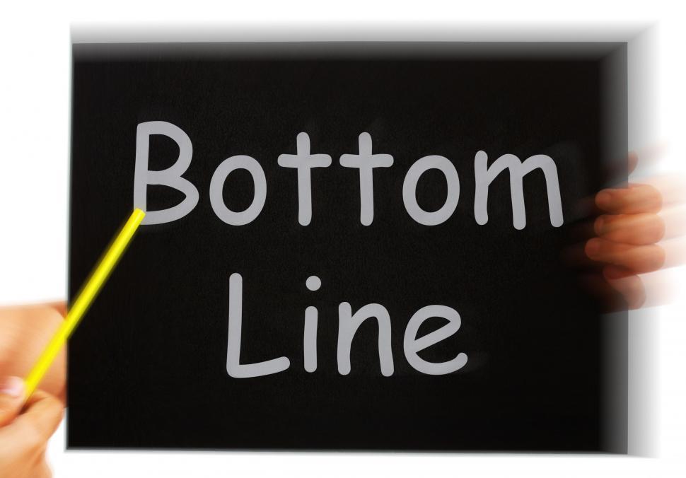Free Stock Photo of Bottom Line Message Means Net Earnings Per Share
