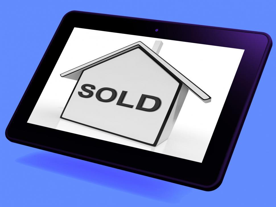 Sold House Tablet Shows Purchase Of Home Or Property