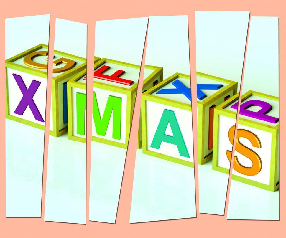 Free Image of Xmas Letters Show Merry Christmas And Festive Season 