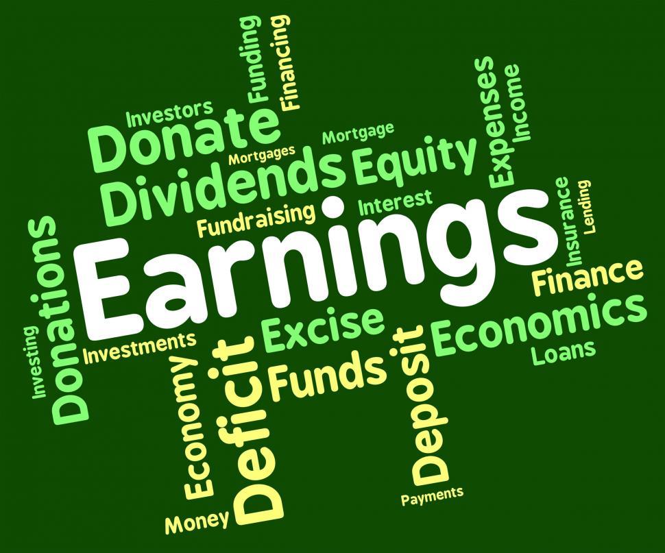 Free Stock Photo of Earnings Word Means Text Yield And Salaries