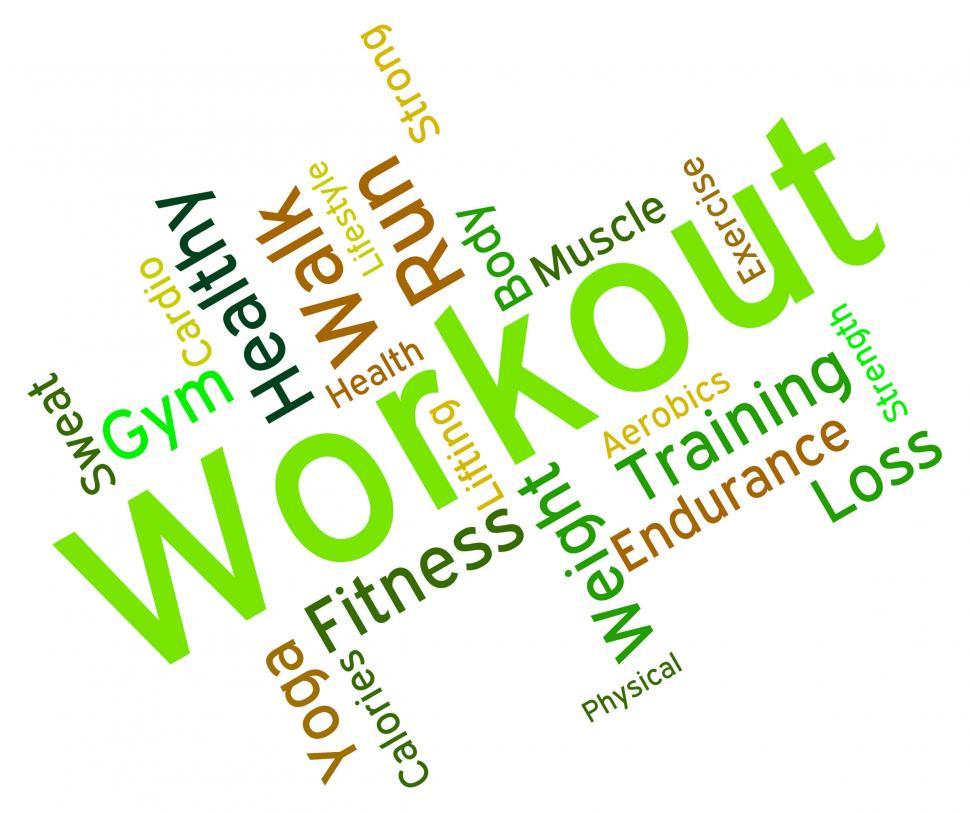 Free Stock Photo of Workout Words Shows Physical Activity And Athletic
