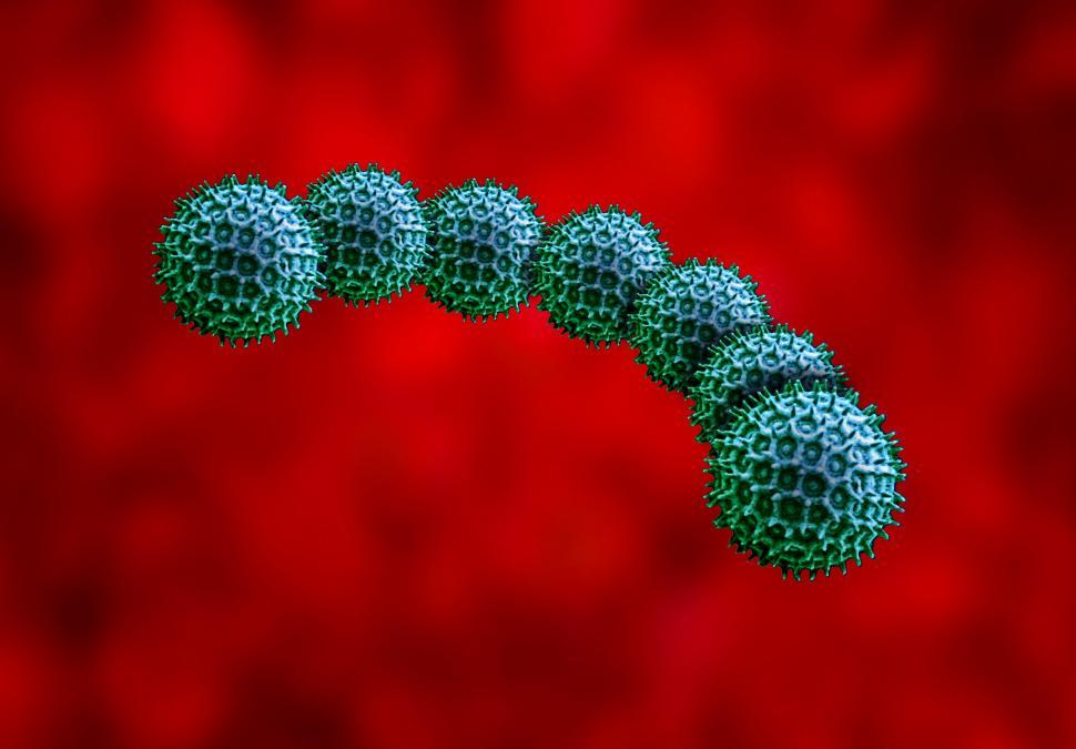Free Image of Infectious Microbes on Blood Red Background - Virus and Bacteria 