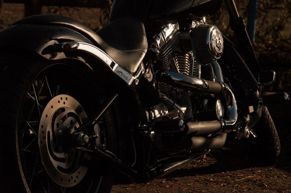 Free Image of Black and White Photo of a Motorcycle 