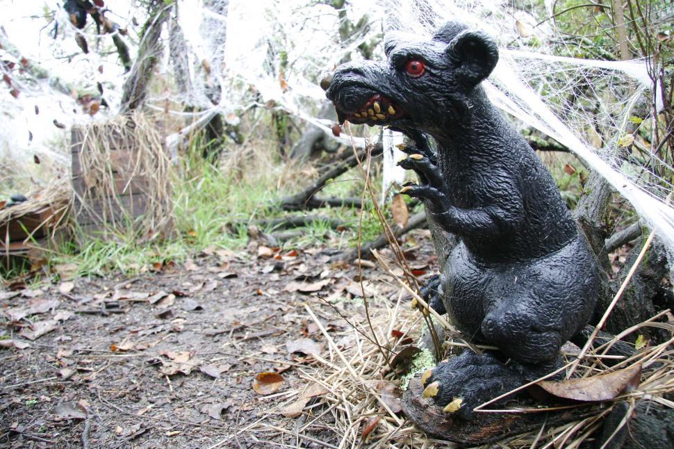 Free Image of Bear Statue Amidst Forest 