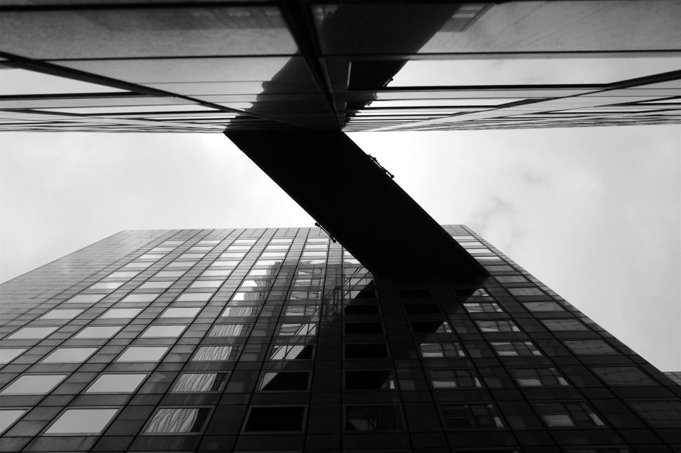 Free Image of Tall Building in Black and White 