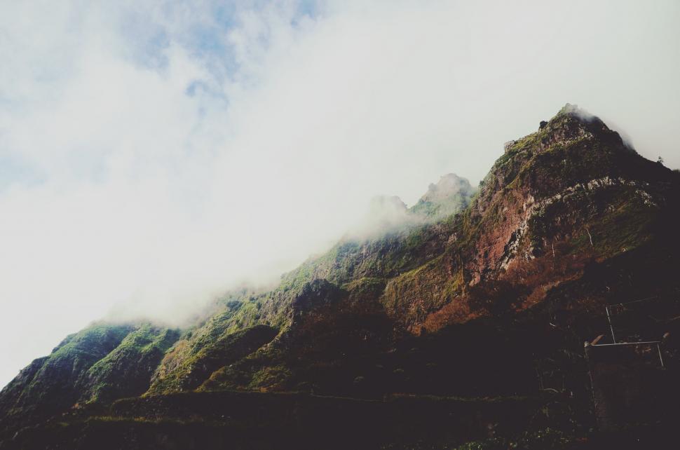 Free Image of Majestic Mountain With Clouds 