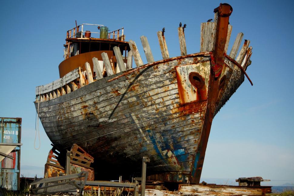 Free Stock Photo of Rusted Boat on Dry Grass Field | Download Free ...