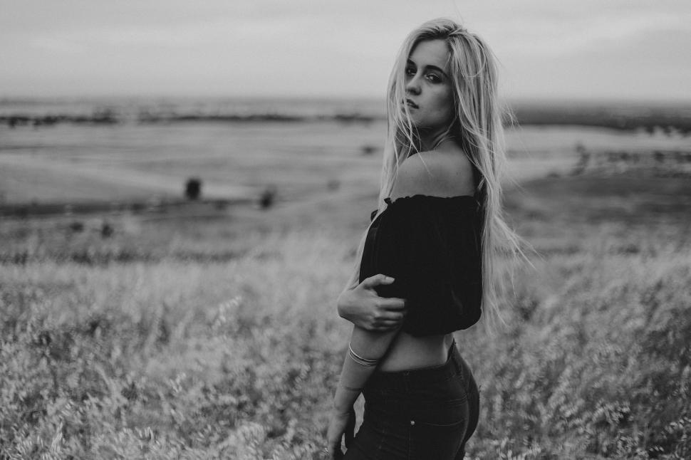 Free Image of Woman Standing in Field 
