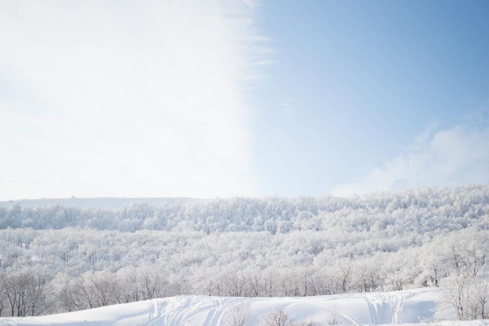 Free Image of Man Snowboarding Down Snow-Covered Slope 