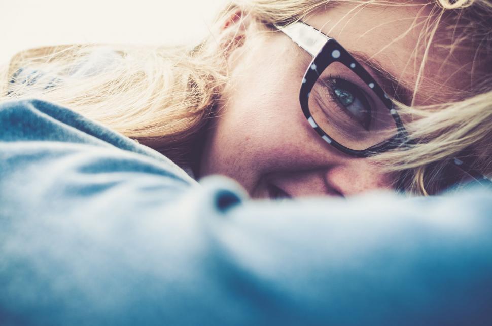 Free Image of Close Up of Person Wearing Glasses 