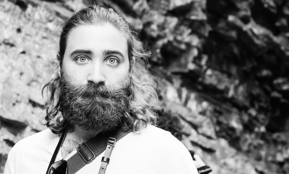 Free Image of Black and White Portrait of a Bearded Man 