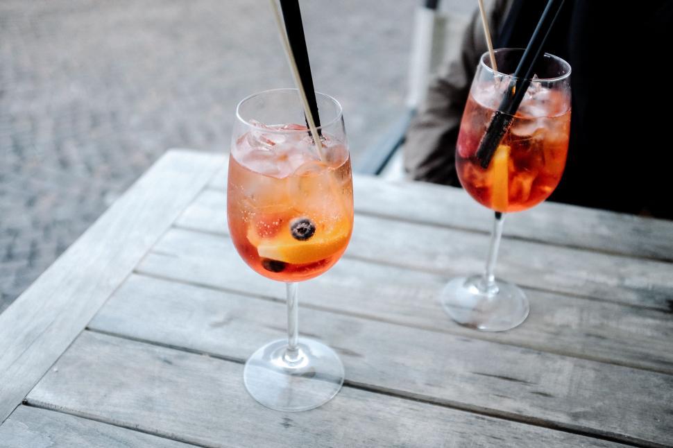 Free Image of Two Glasses on a Table 