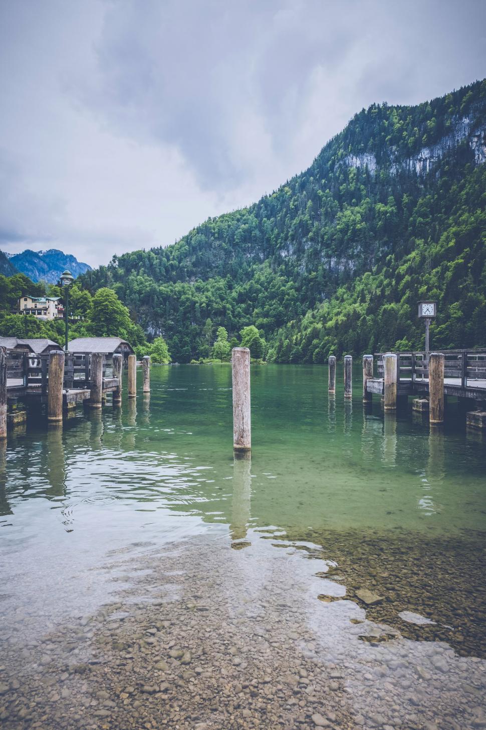 Free Image of Mountain Lake Surrounded by Trees 