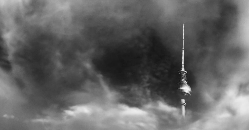 Free Image of Tall Building in Black and White 