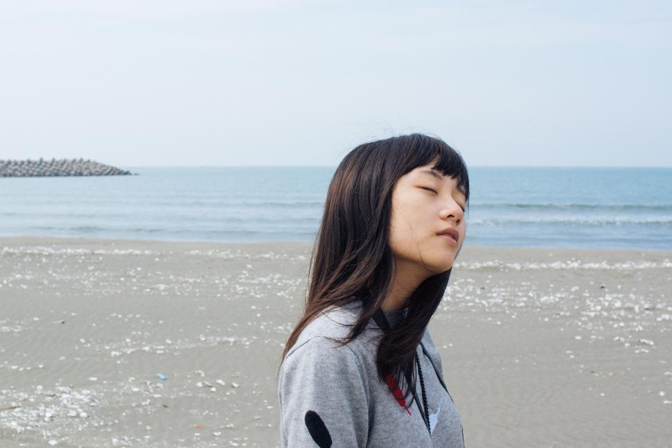 Free Stock Photo of Woman Standing on Beach by Ocean | Download Free ...