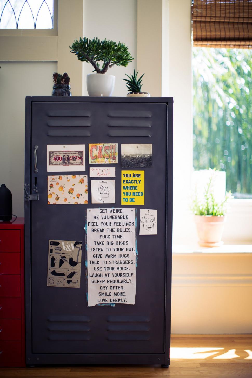 Free Image of Cabinet With Papers 