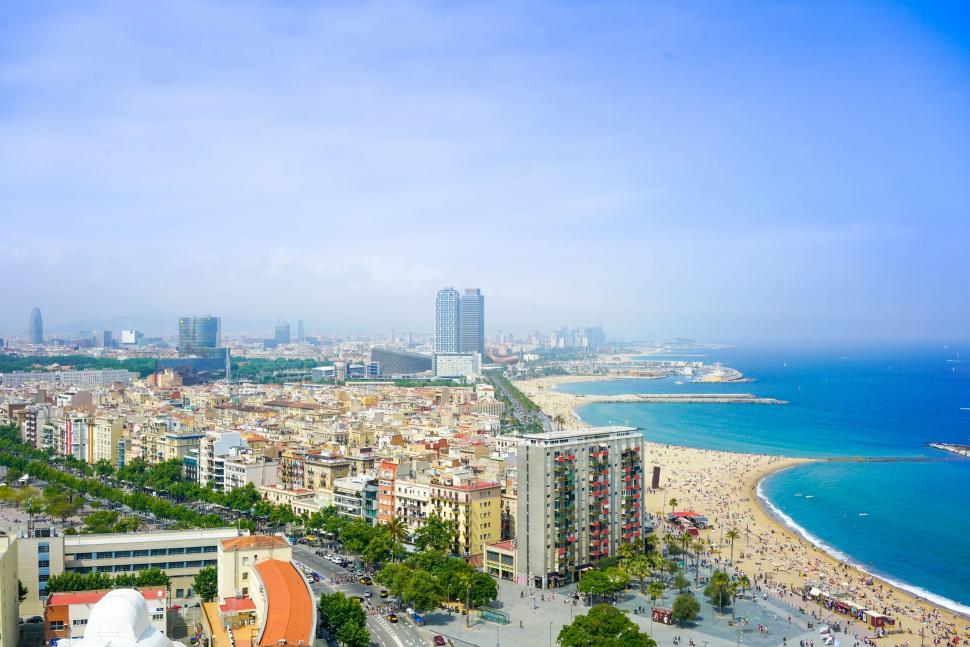 Free Image of Aerial View of City and Ocean 