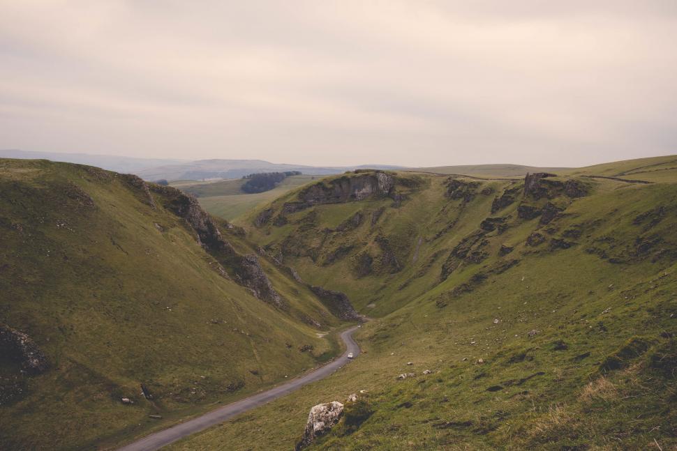 Free Image of Two Sheep Walking Down a Lush Green Hillside 