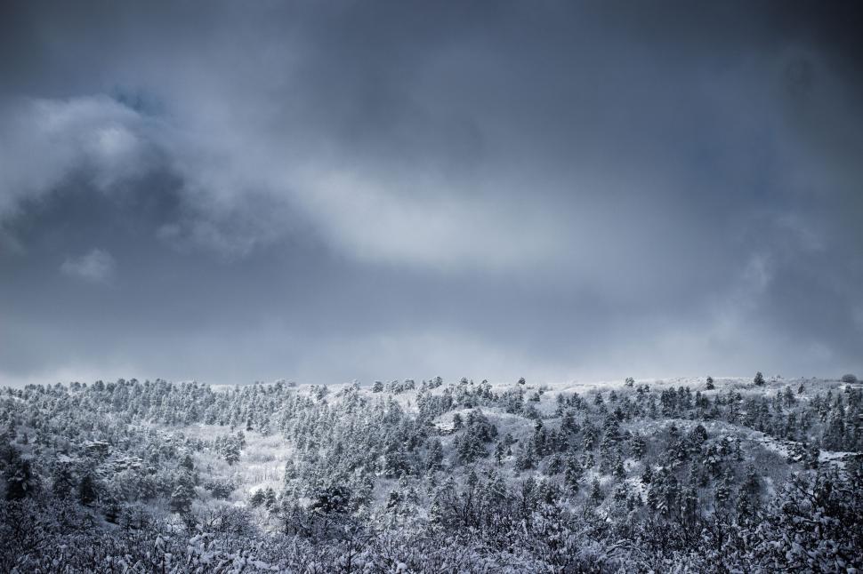 Free Image of Snowy Mountain Landscape in Black and White 