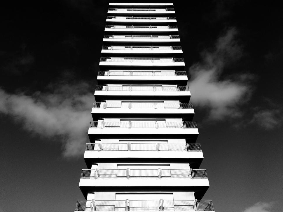 Free Image of Tall Building With Balconies on Top 
