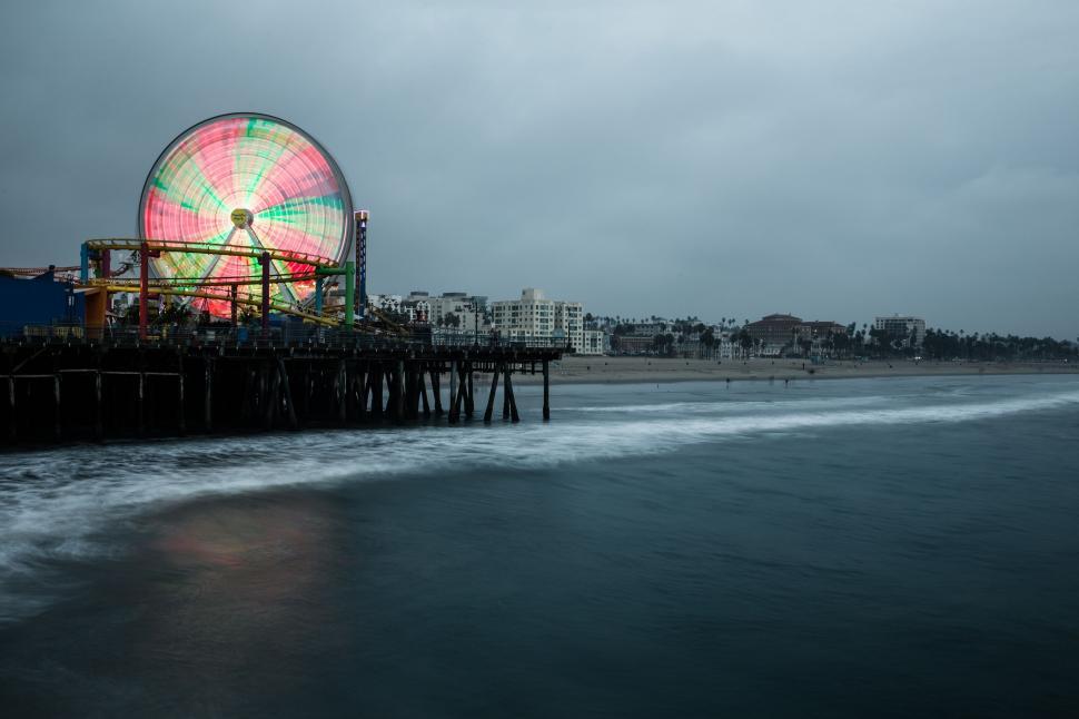 Free Stock Photo of Ferris Wheel on Pier by the Ocean | Download Free ...