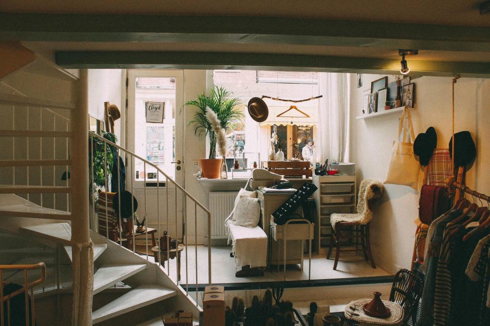 Free Image of A Well-Furnished Living Room With Staircase 