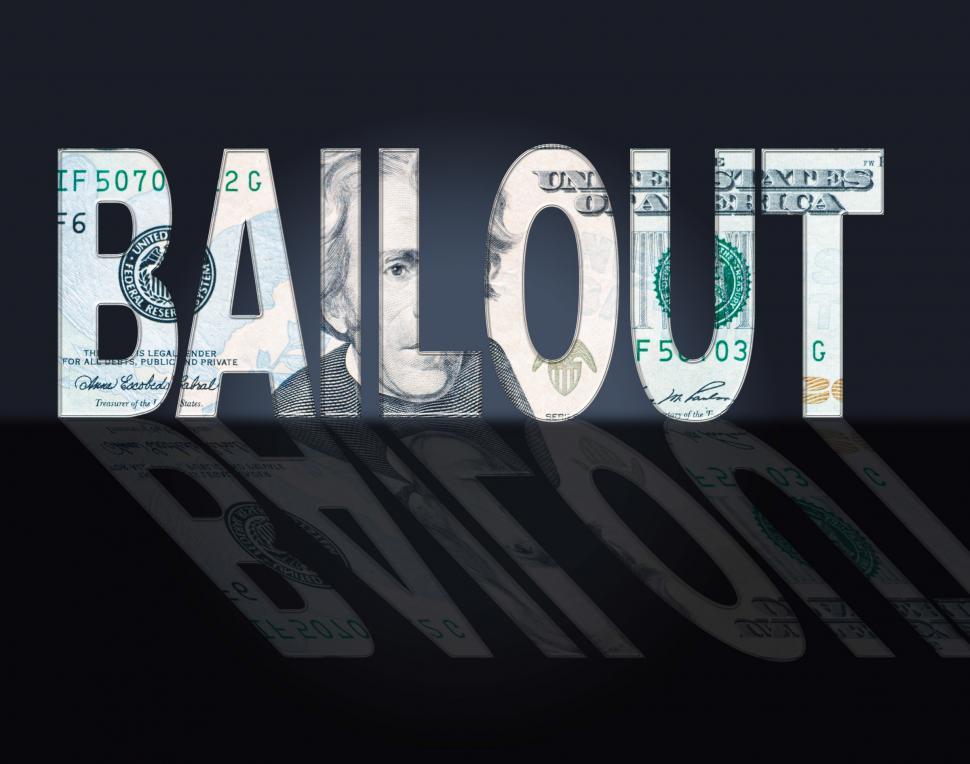 Free Stock Photo of Bailout Dollars Means United States And Bailing