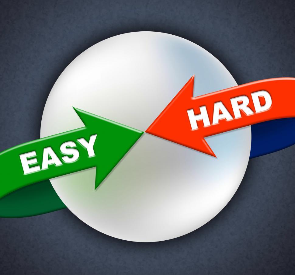 Free Stock Photo of Easy Hard Arrows Shows Difficult Situation And Ease ...