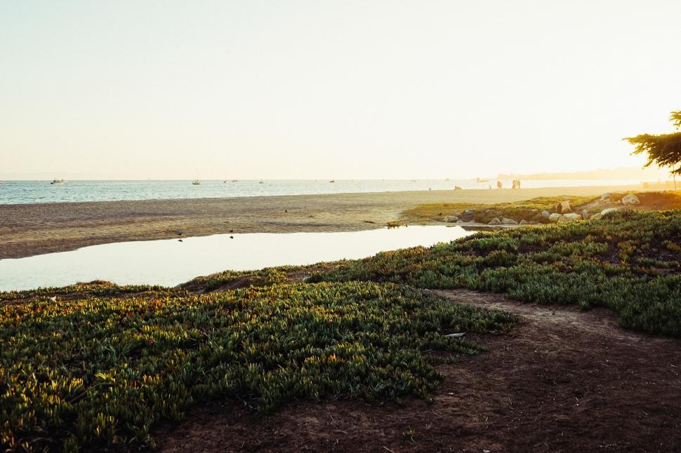 Free Image of Glimpse of Blue Waters by Sandy Shore 