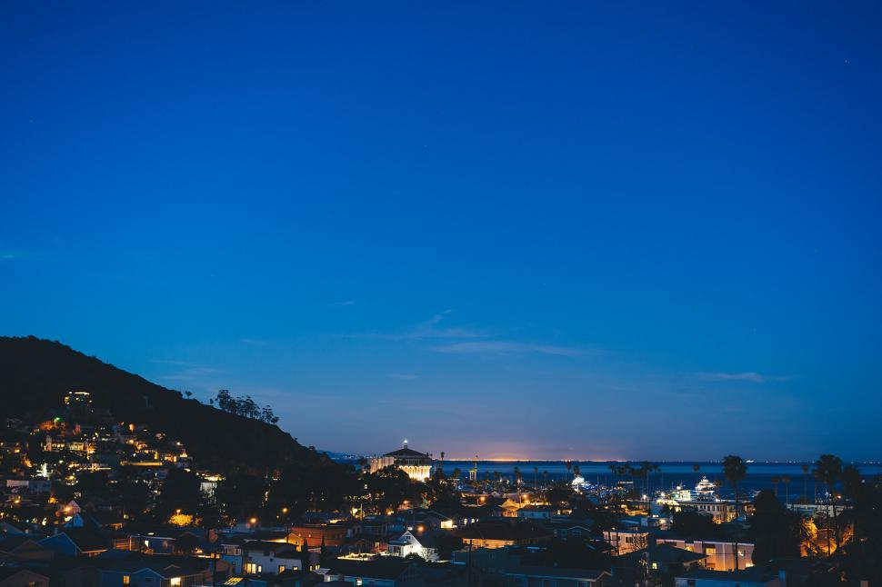 Free Image of City Night View From Hilltop 