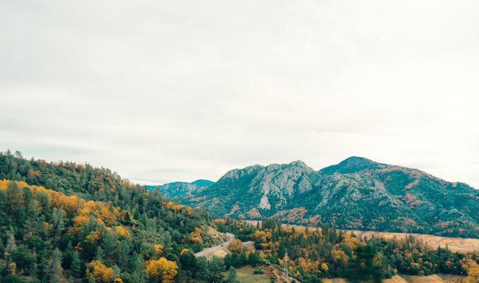 Free Image of Majestic Mountain Range With Trees 