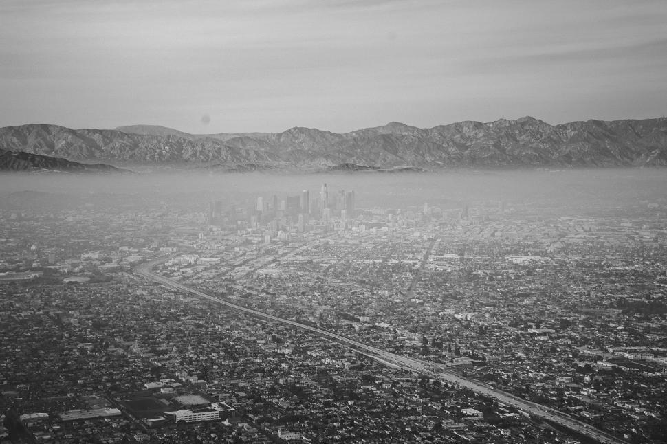 Free Stock Photo of Aerial View of City With Mountains in the ...