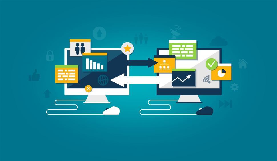 Free Image of Virtual Data and File Transfer and Export Between Devices - Illu 