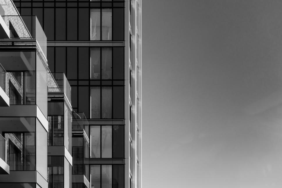 Free Image of Tall Building in Black and White 