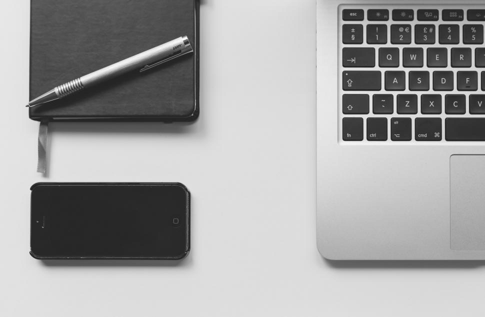 Free Image of Laptop Computer on White Desk 