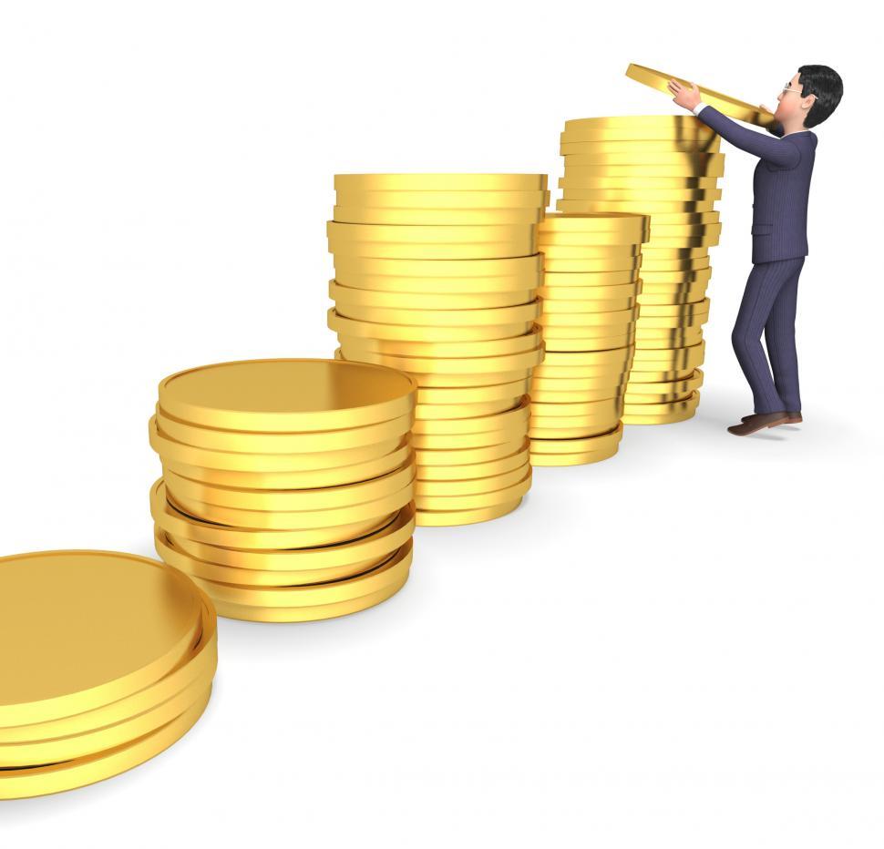 Free Image of Character Money Shows Business Person And Saves 3d Rendering 