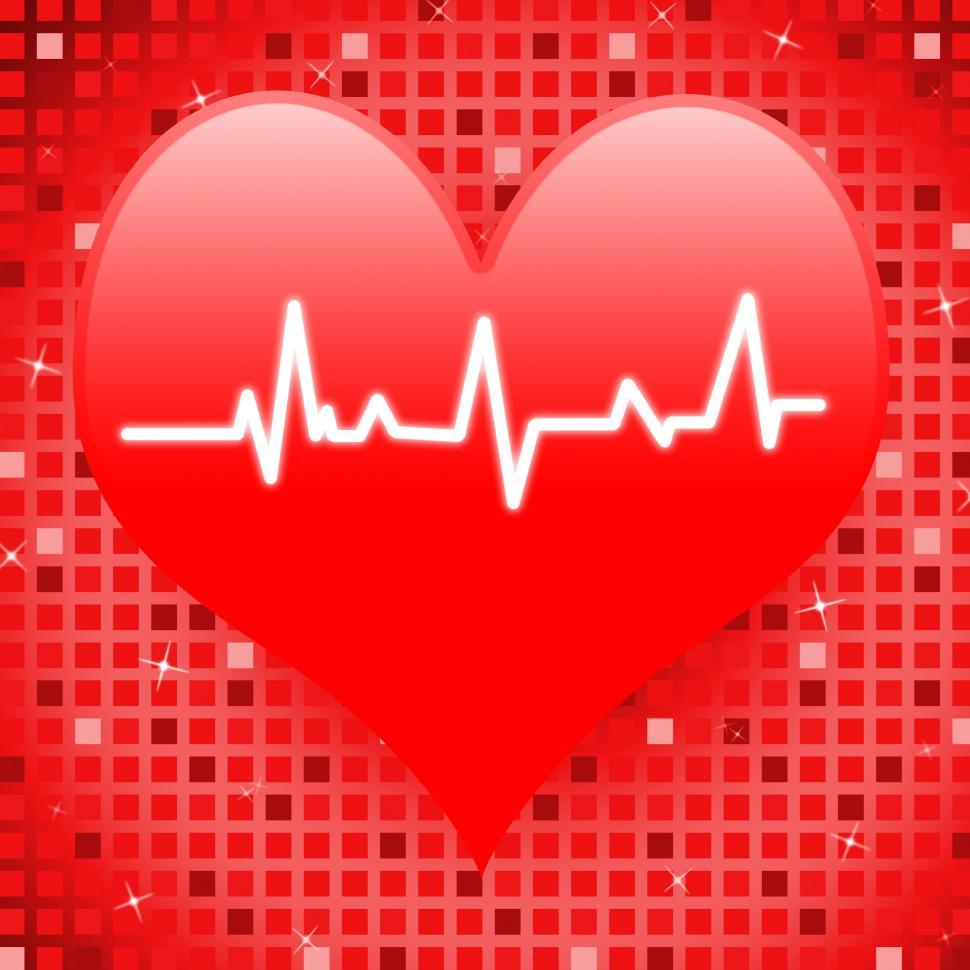 Free Image of Electro On Heart Means Romantic Pressure Or Passionate Love 