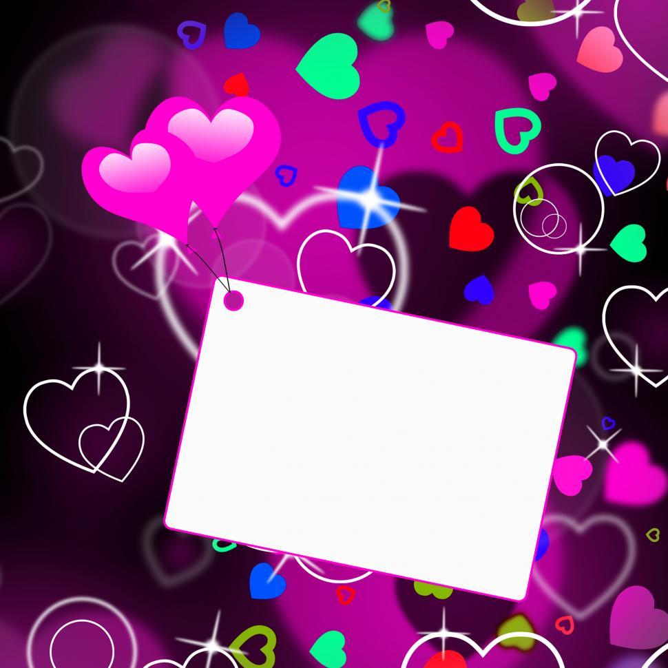 Free Image of Heart Balloons On Note Shows Romantic Letter Or Valentines Day M 