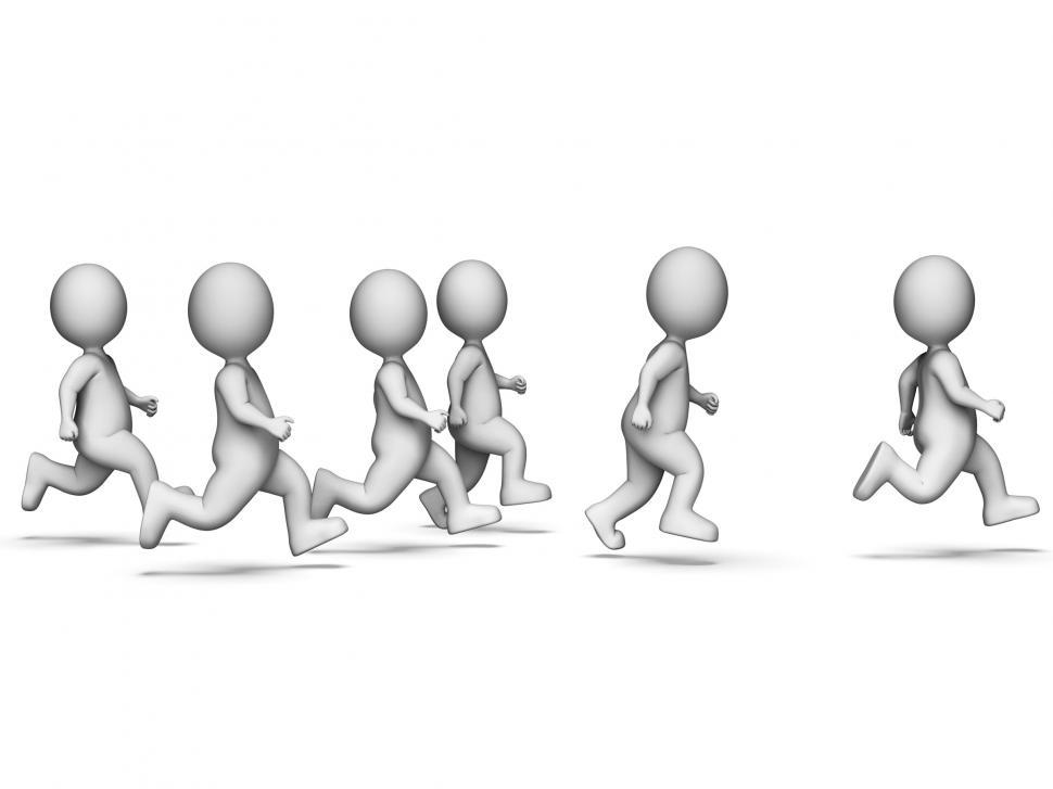 Free Image of Characters Teamwork Shows Get Fit And Combined 3d Rendering 