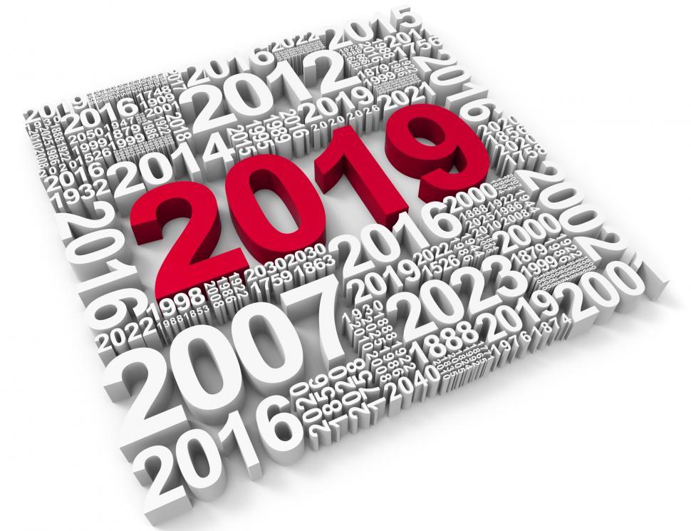 Free Image of Twenty Nineteen Represents Happy New Year And Annual 3d Renderin 