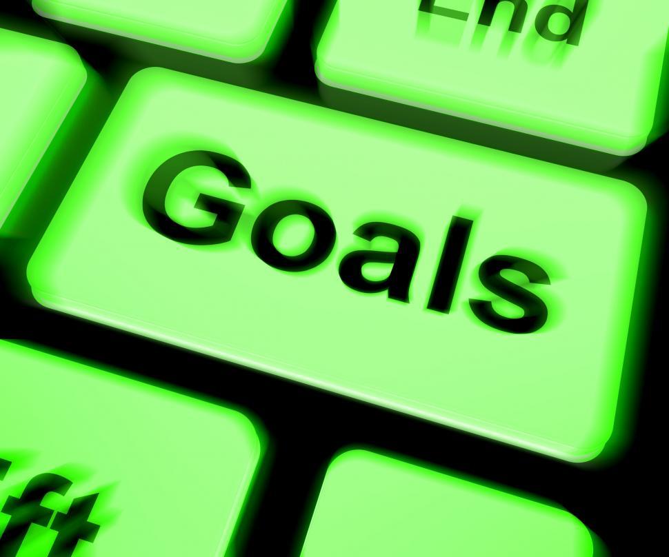 Free Stock Photo Of Goals Keyboard Shows Aims Objectives Or Aspirations 