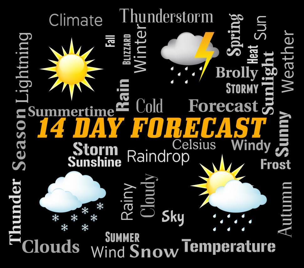 Free Stock Photo Of Fourteen Day Forecast Represents Two Weeks 