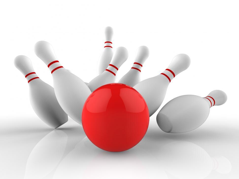 Free Image of Bowling Strike Shows Skittles Game Success 