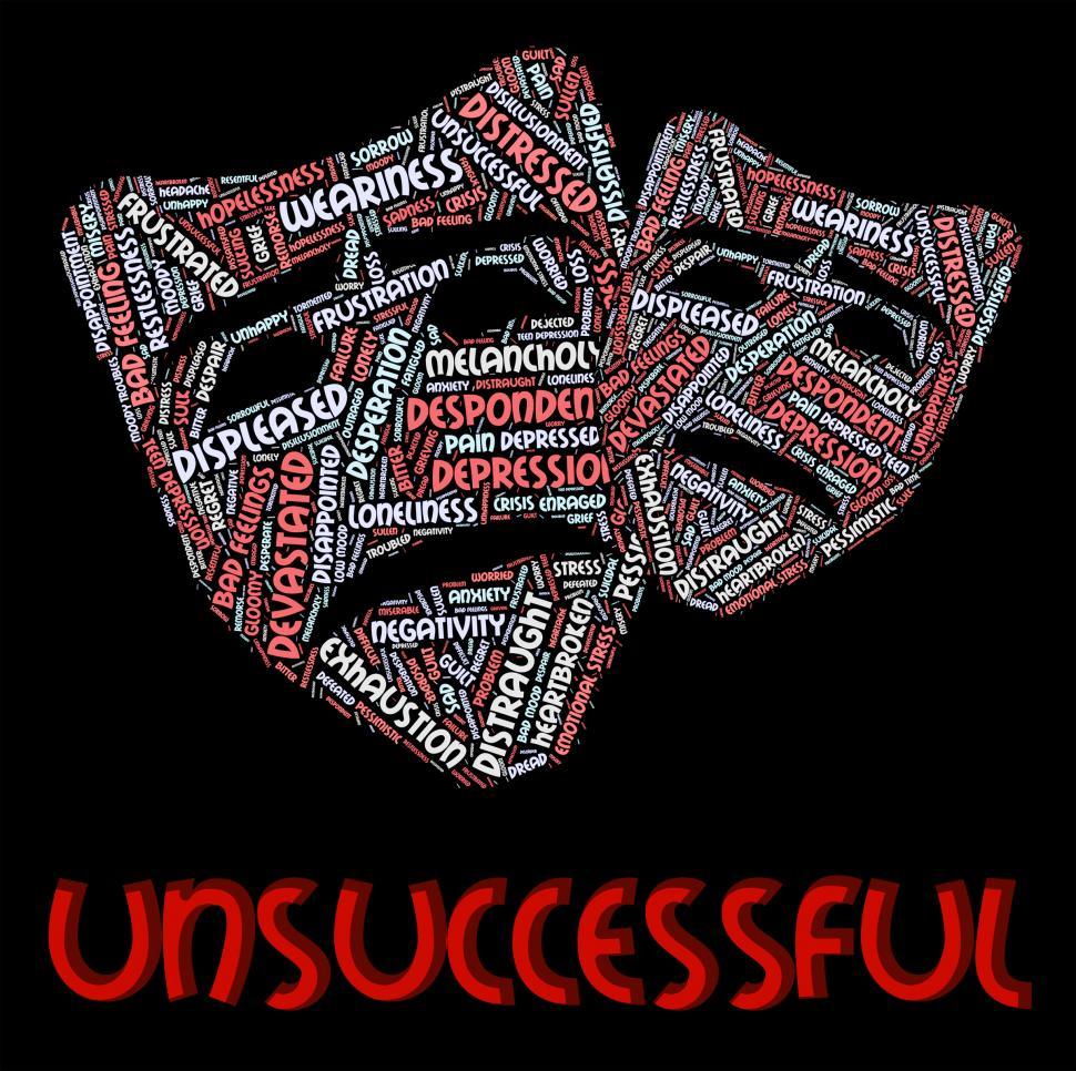 Free Image of Unsuccessful Word Shows Ineffective Text And Ineffectual 