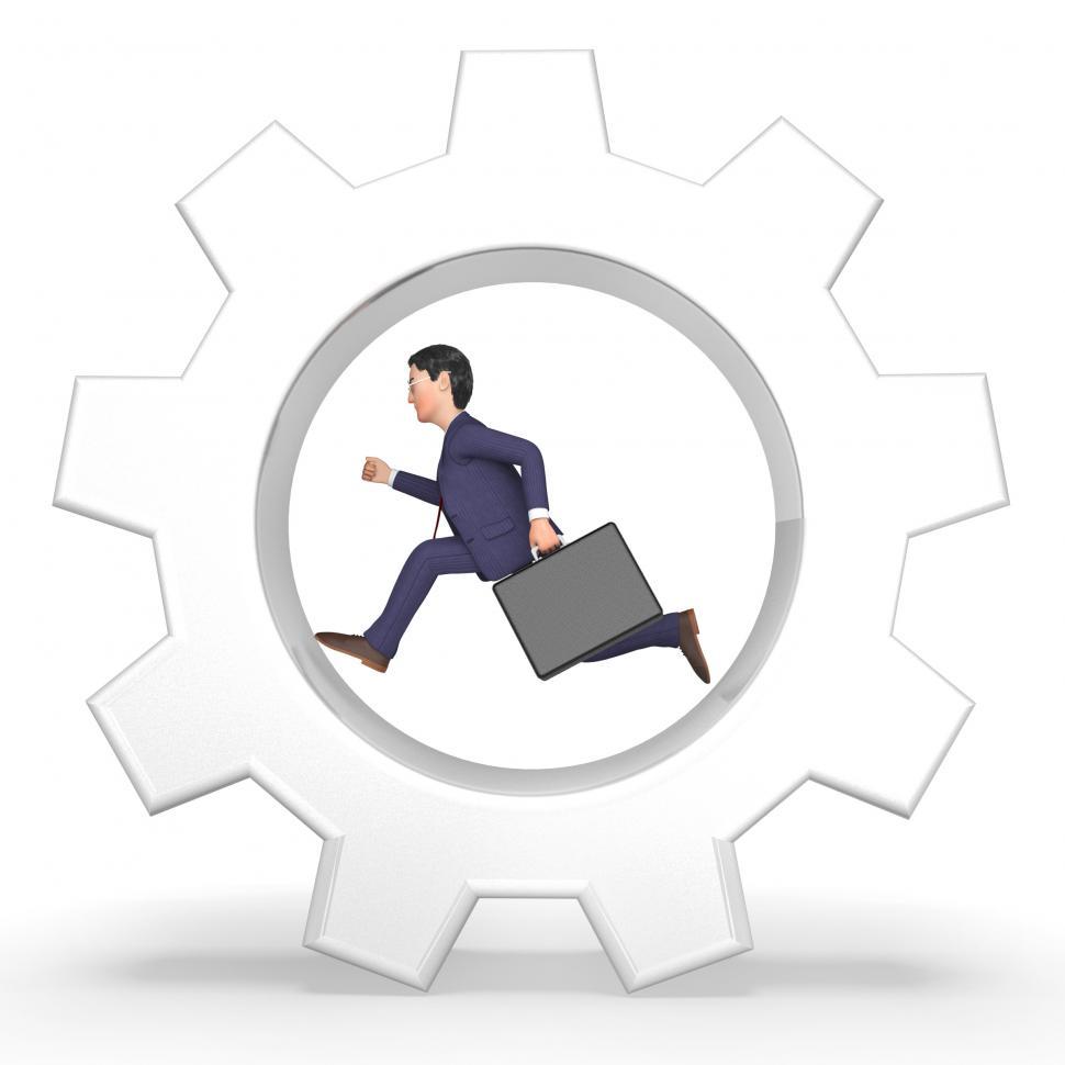 Free Image of Rat Race Represents Mind Numbing And Businessman 3d Rendering 